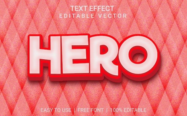 3d text effect hero