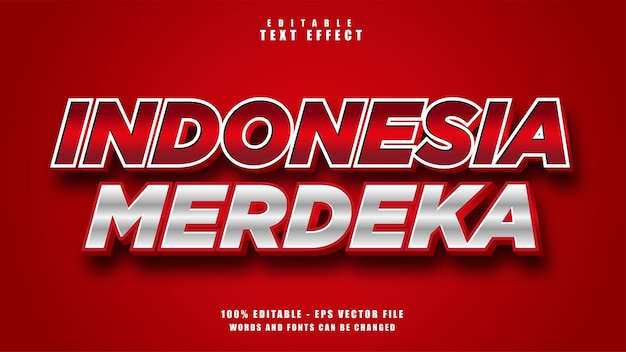 3D Text Effect Indonesia Merdeka