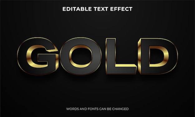 Vector 3d text effect in luxury golden style