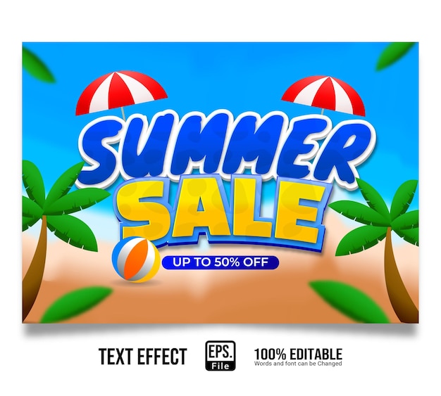 3D Text effect summer sale