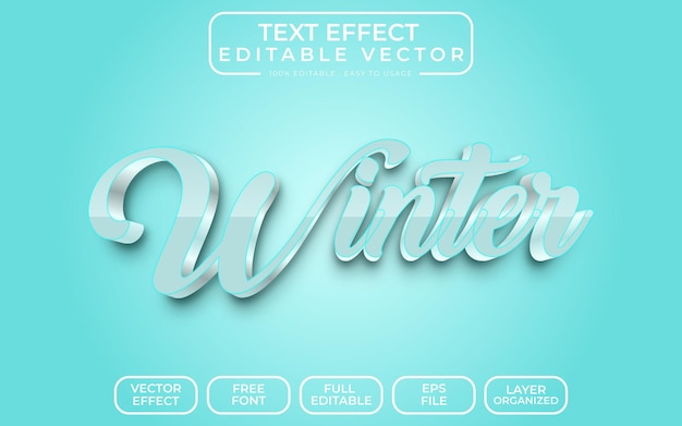 3d Text Effect Winter