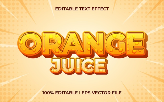 3d text effect with fresh orange theme typography for orange juice product