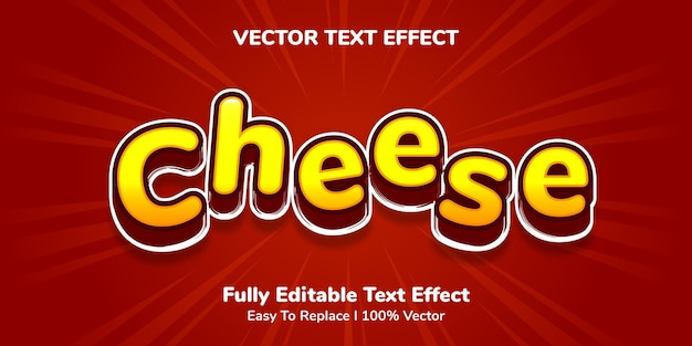 3d text effect with yellow cheese theme