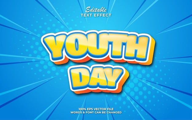 3d text effect youth day editable text effect.