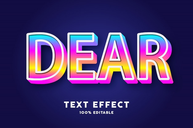 3d text gradient pop style, text effect