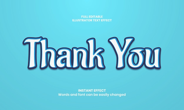 3D Thank You editable text effect