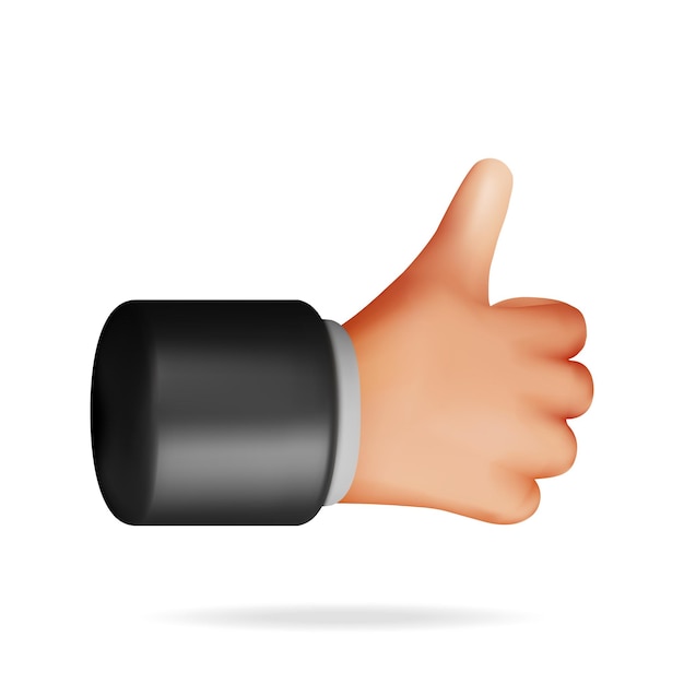 3D Thumbs Up Hand Gesture Button