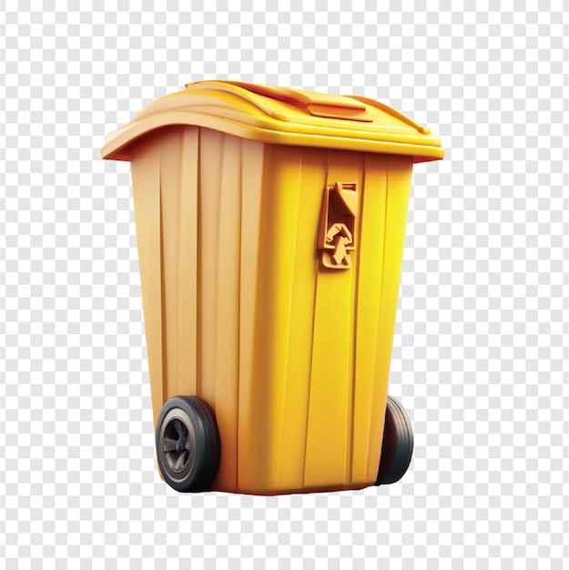 Vector 3d trash can icon on transparent background