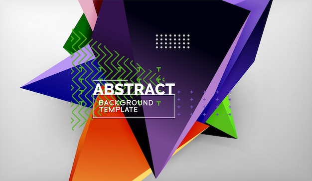 3d triangle geometric background design modern poster template