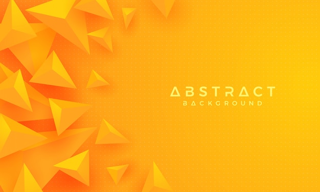 3D Triangle orange yellow Background.