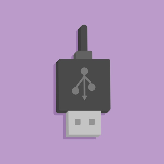 3d usb socket concept in minimal cartoon style