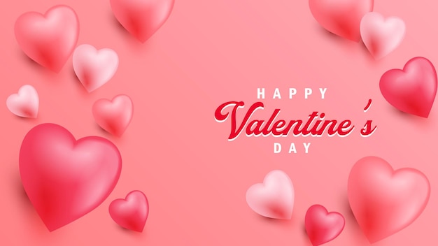 3d valentine background with red color combination