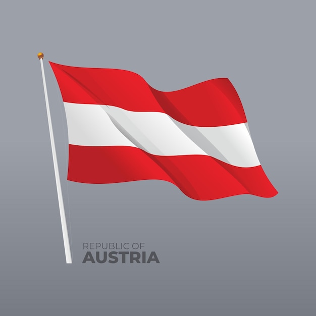 3d vector Austria national flag waving