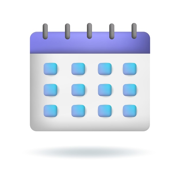 3d vector  Calendar icon. Planning concept.