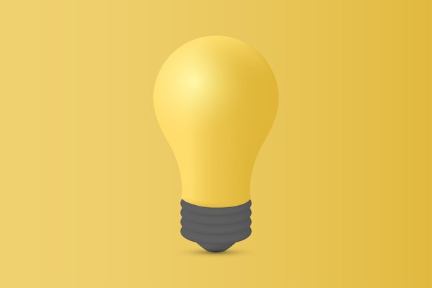 3d vector design yellow light bulb icon Idea solution business concept