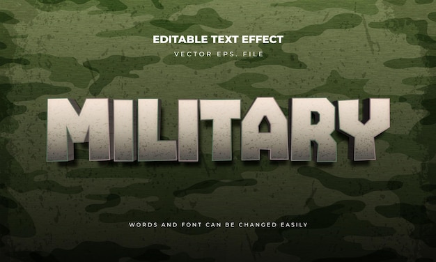 3D Vector Editable Military Style Text Effect Design