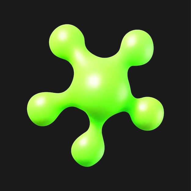 Vector 3d vector illustration abstract green molecule