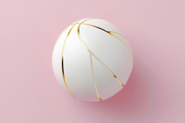 Vector 3d vector realistic pink and golden textured rubber basketball isolated design element on light