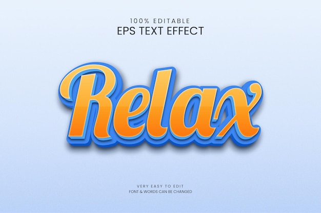 3D Vector Relax Text Style Effect