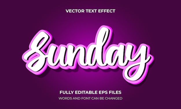 3D Vector Text Effect Template Design