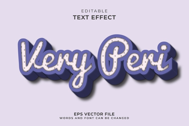 3D very peri text effect template