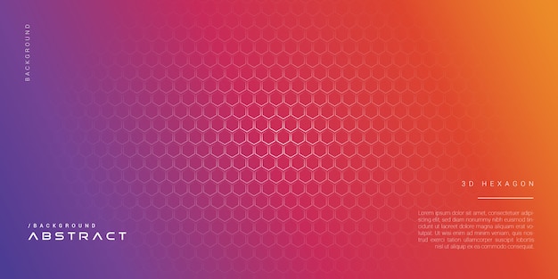 3D Vibrant Colorful Abstract Hexagon Background