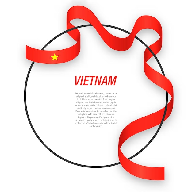 3d Vietnam with national flag. 