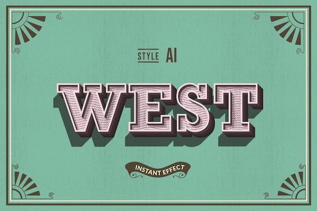 3D Vintage Editable Vector Text Effect for Illustrator