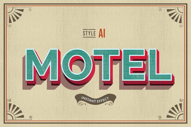 3D Vintage Editable Vector Text Effect for Illustrator