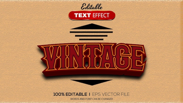 3D vintage text effect Editable text effect