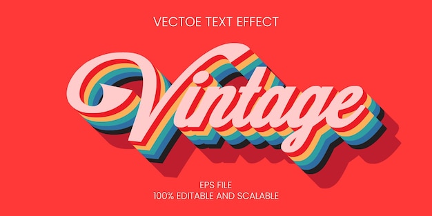 3d vintage text effect