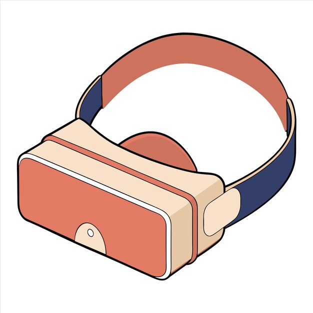 Vector a 3d virtual reality device with a red band on it