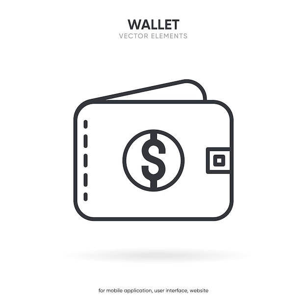 3d Wallet icon vector Wallet full of dollar money bills High quality graphic design element