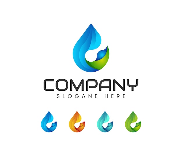 3D water drop logo design