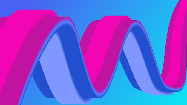 3d wave design blue and pink abstract wave background