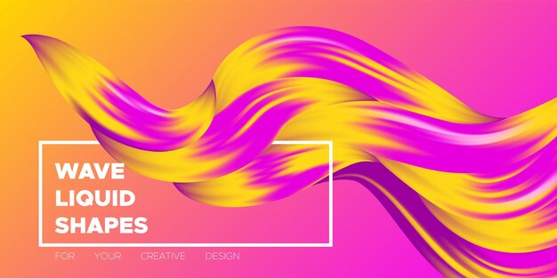 3d wave fluid shapes abstract dynamic background design