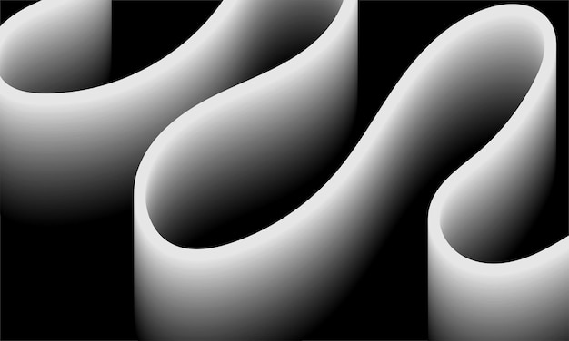 3d wavy line background wallpaper in black and white