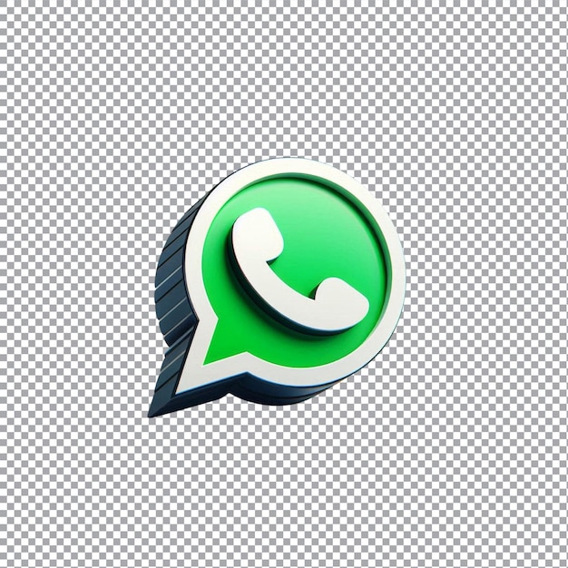 Vector 3d whatsapp icon on transparent background