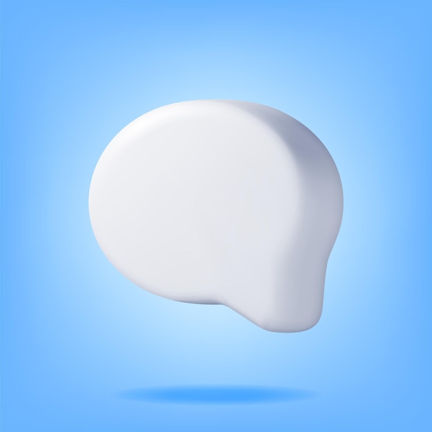 3D White Blank Speech Bubble Isolated