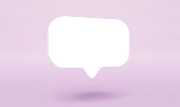 3d white speech bubble on lilac isolated background Stock vector illustration