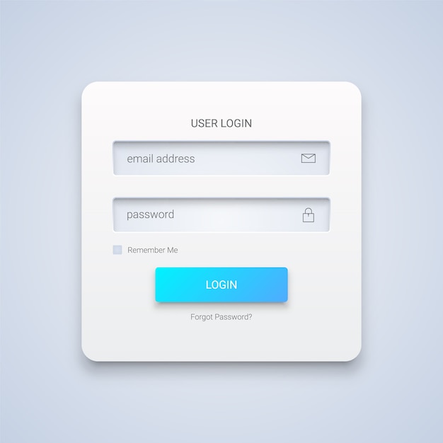 3D White User Login Form