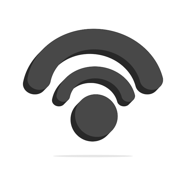 3d wifi signal icon in minimal cartoon style