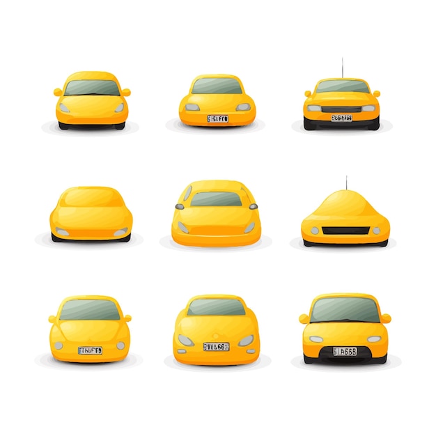 Vector 3d yellow car mockup