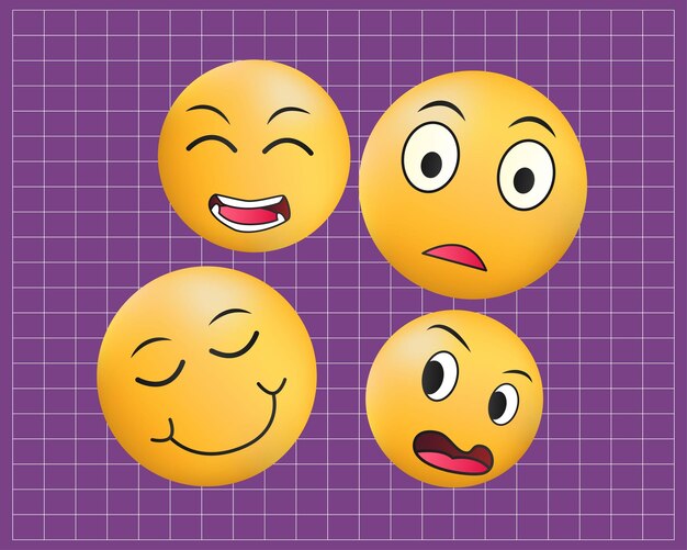 3d yellow emoji face emotion chartoon character illustration design happy emoji day