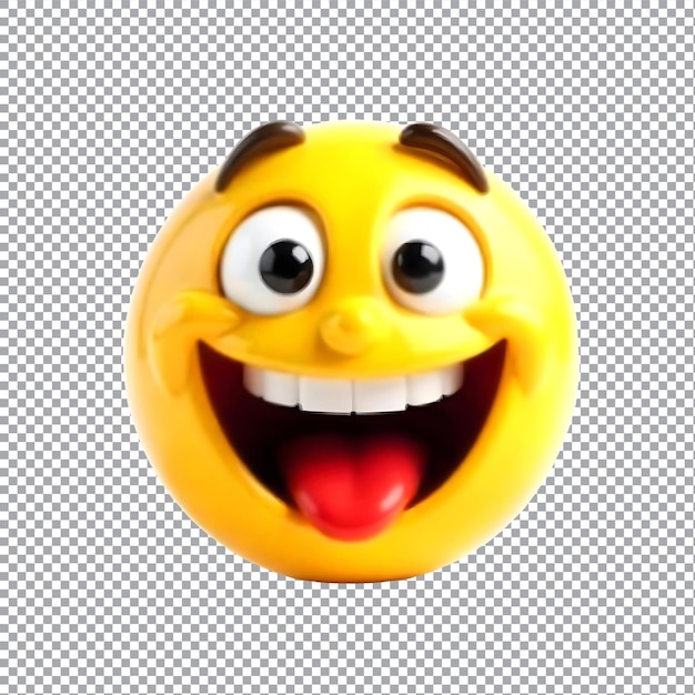 Vector 3d yellow happy emoji icon isolated on a transparent background