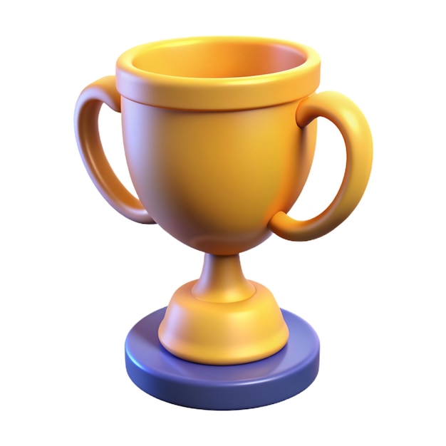 a 3d yellow trophy