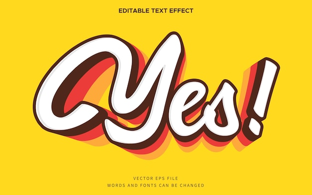 3d yes text effect