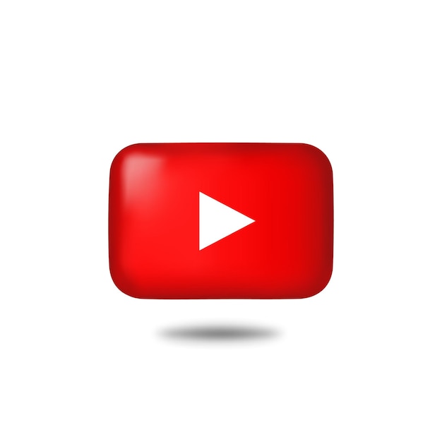 3D youtube icon illustration design vector