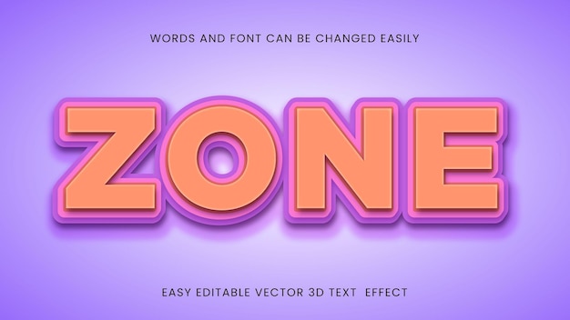 3d zone text style