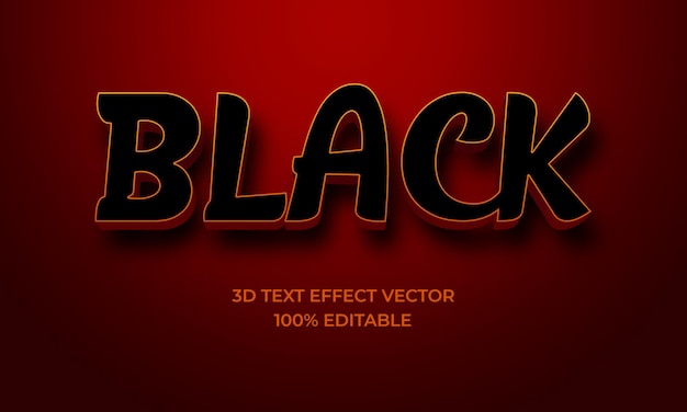 3dl text effect editable text style Free Vector